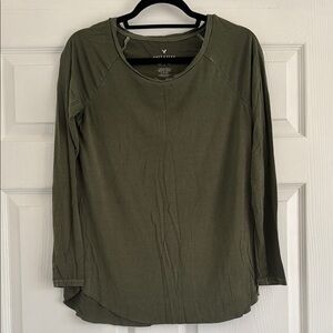 American Eagle Olive Green Women's Top